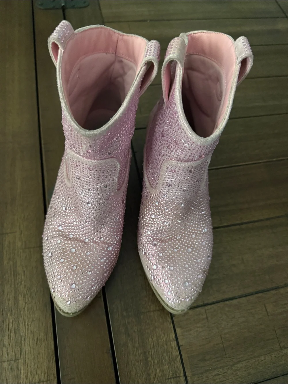 Sparkle Pink kids Western Ankle Boots
